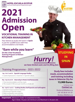 Vocational Training in – Kitchen Management Abroad For India